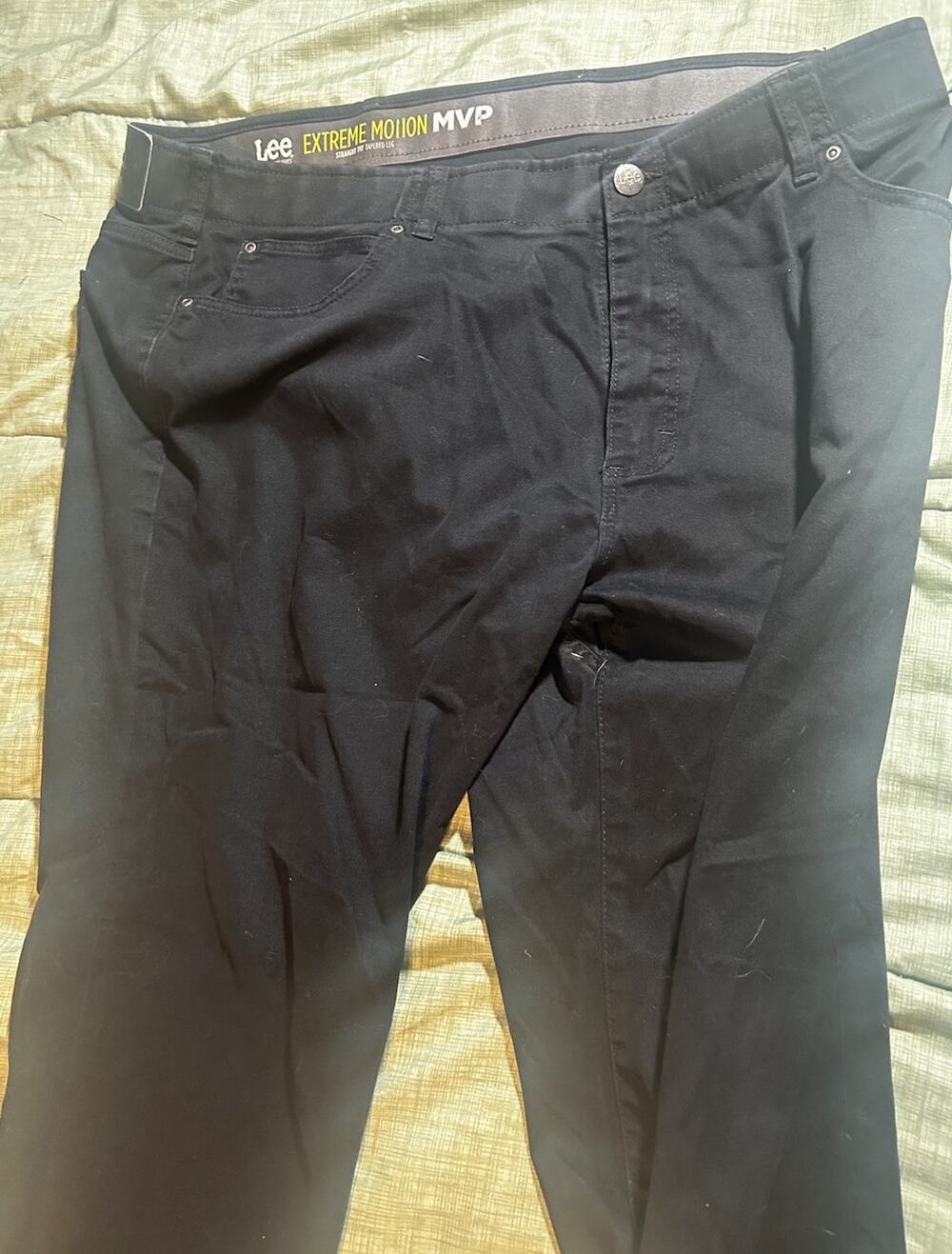 Lee Extreme Motion MVP Jeans 46x30 Black Straight Fit Tapered Stretch Big & Tall